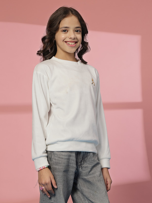 Albion By CnM GIRLS KIDS OFF WHITE PULLOVER
