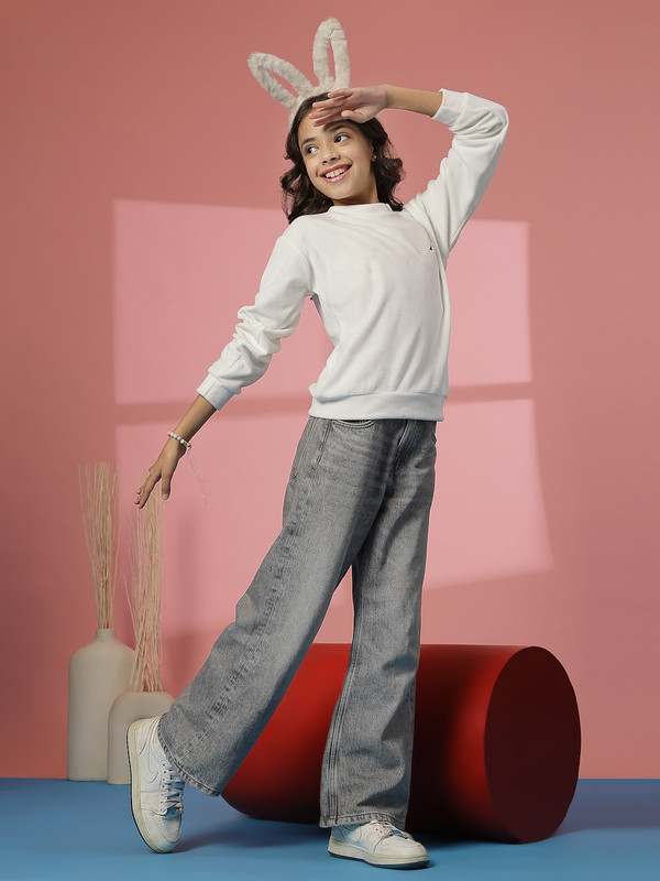 Albion By CnM GIRLS KIDS OFF WHITE PULLOVER