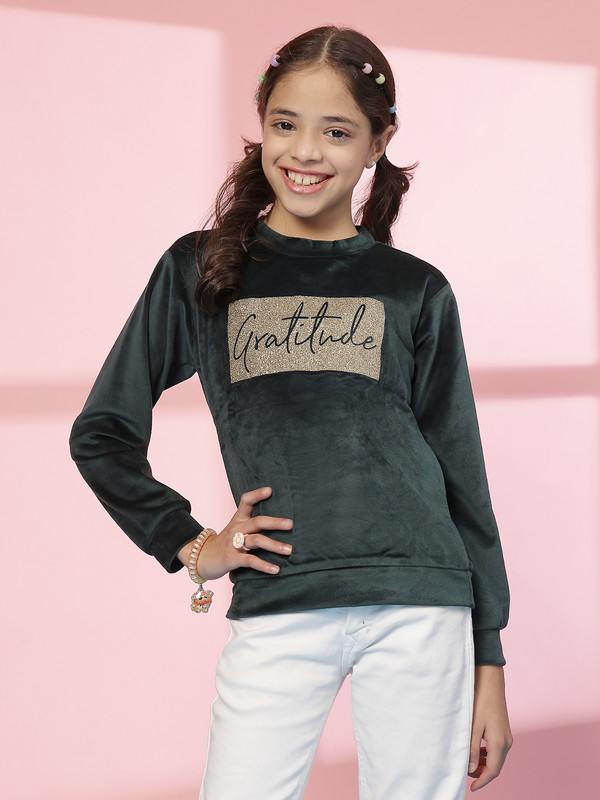 Albion By CnM GIRLS KIDS B GREEN PULLOVER