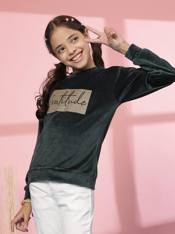 Albion By CnM GIRLS KIDS B GREEN PULLOVER