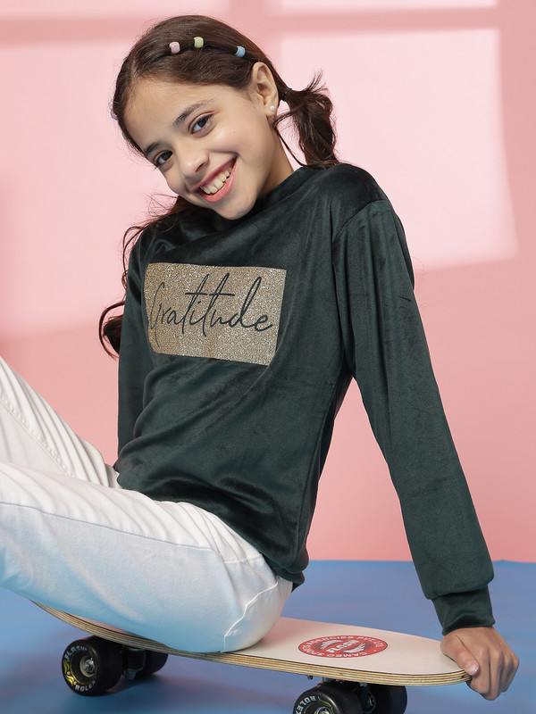 Albion By CnM GIRLS KIDS B GREEN PULLOVER