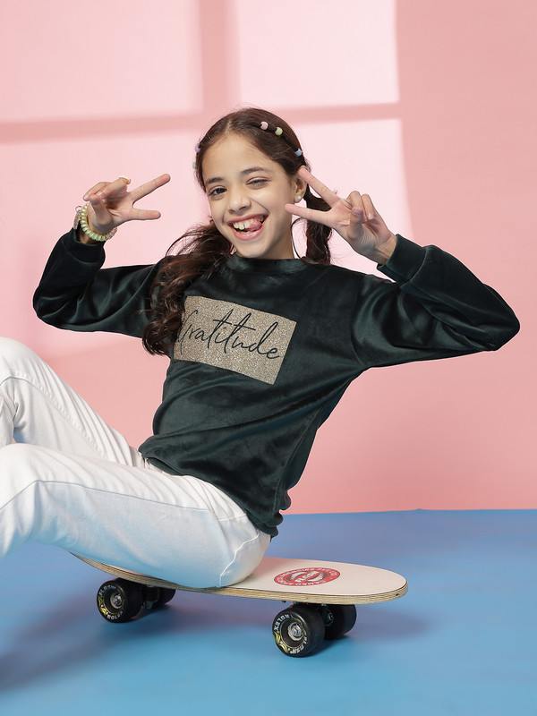 Albion By CnM GIRLS KIDS B GREEN PULLOVER