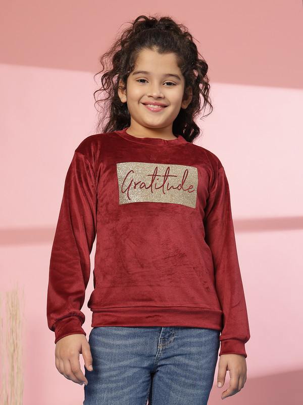 Albion By CnM GIRLS KIDS MAROON PULLOVER