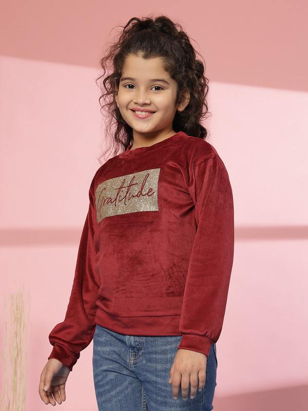 Albion By CnM GIRLS KIDS MAROON PULLOVER