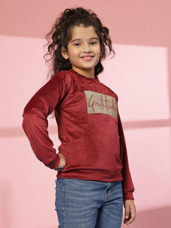 Albion By CnM GIRLS KIDS MAROON PULLOVER