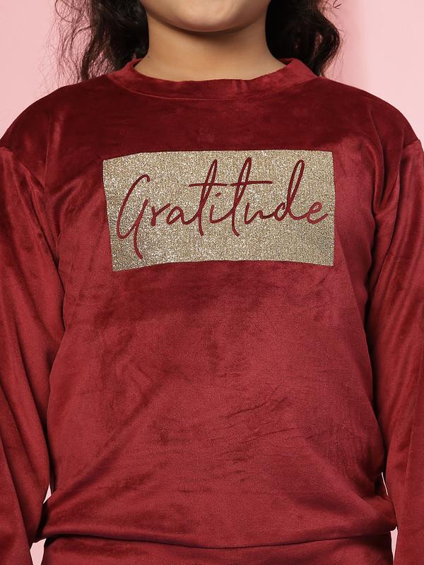 Albion By CnM GIRLS KIDS MAROON PULLOVER