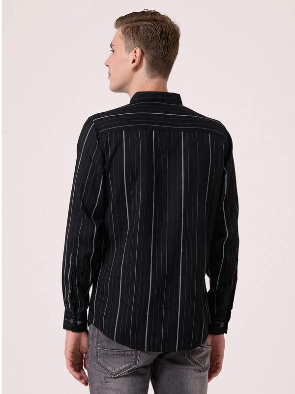 Albion Mens Black Casual Shirt