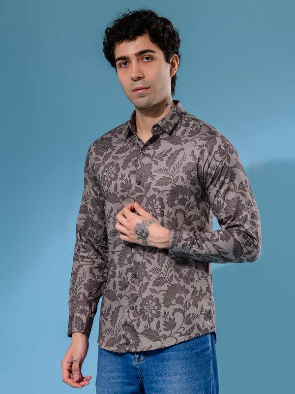 ALBION MENS HATCHERS BROWN SHIRT