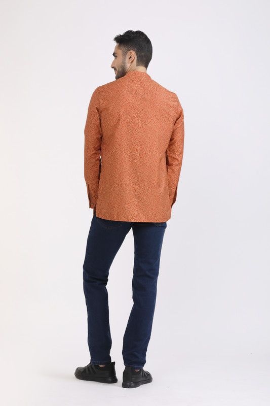 Albion Mens Primume Rust Casual Shirt