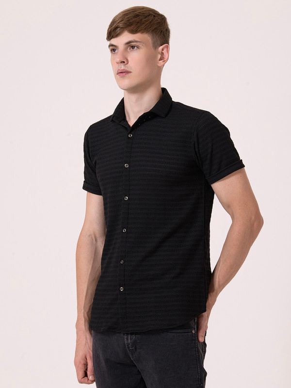 Albion Mens Black Casual Shirt