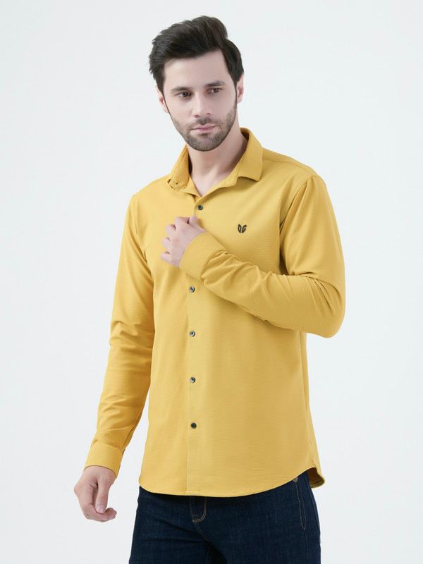Albion Mens Yellow Shirt Full Sleeve