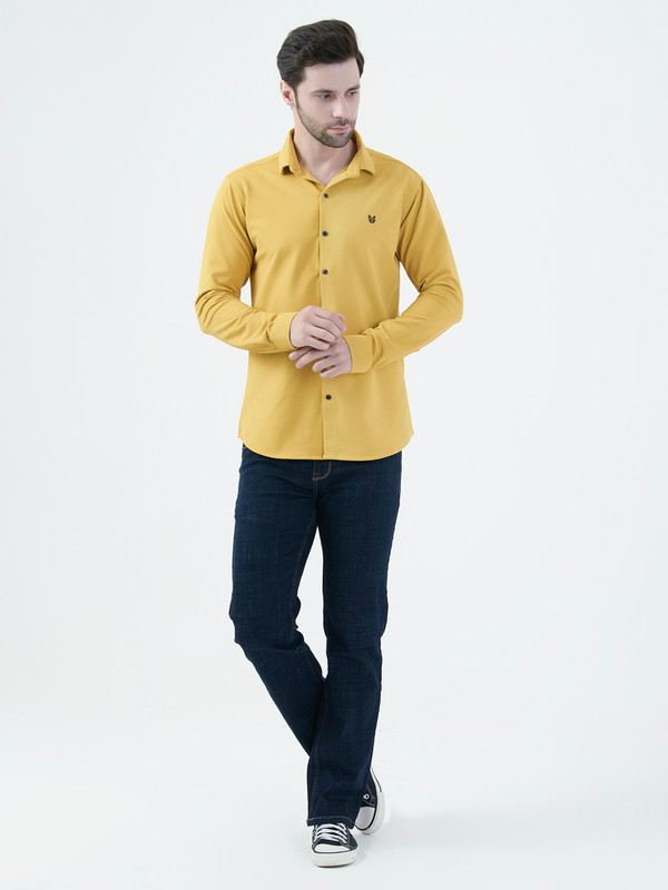 Albion Mens Yellow Shirt Full Sleeve
