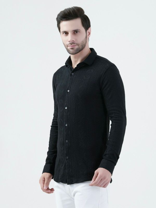 Albion Mens Black Shirt Full Sleeve