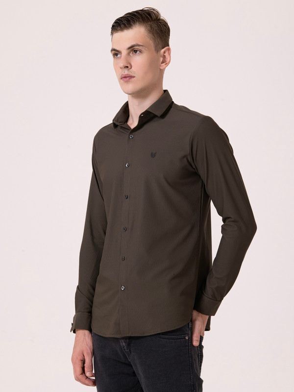 Albion Mens Brown Casual Shirt