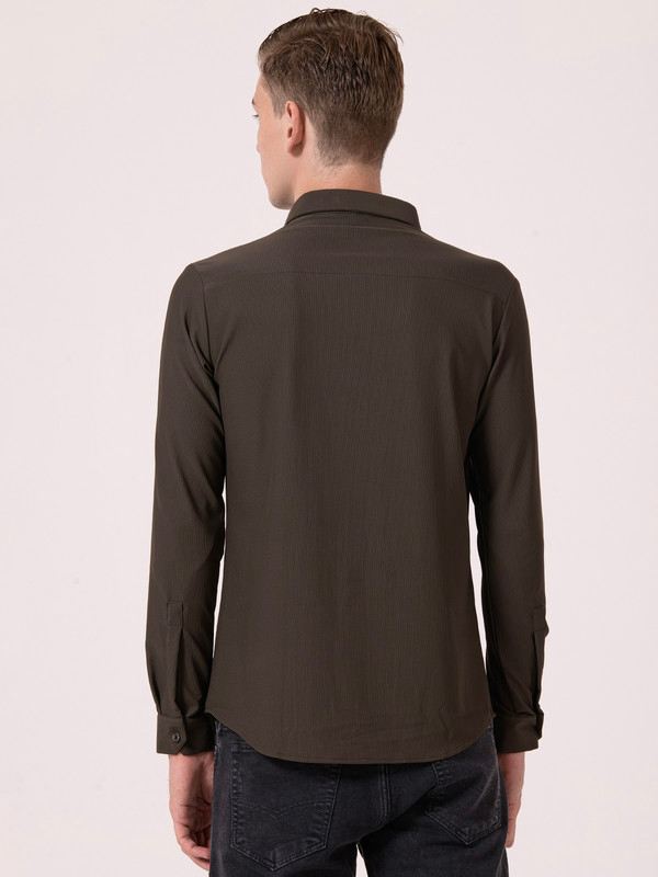 Albion Mens Brown Casual Shirt