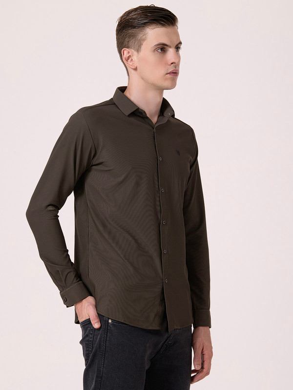 Albion Mens Brown Casual Shirt