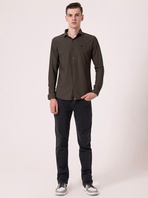 Albion Mens Brown Casual Shirt