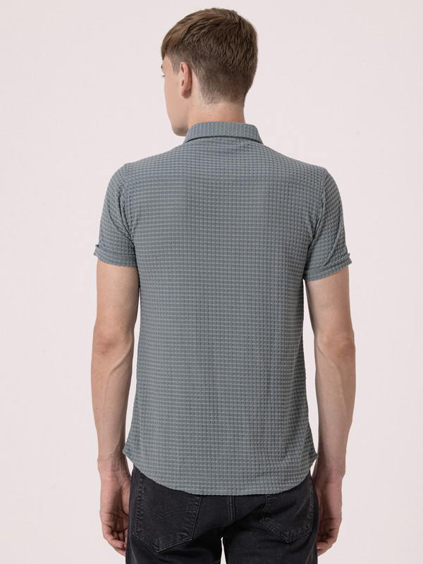 Albion Mens Gray Casual Shirt