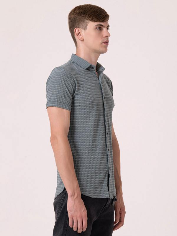 Albion Mens Gray Casual Shirt