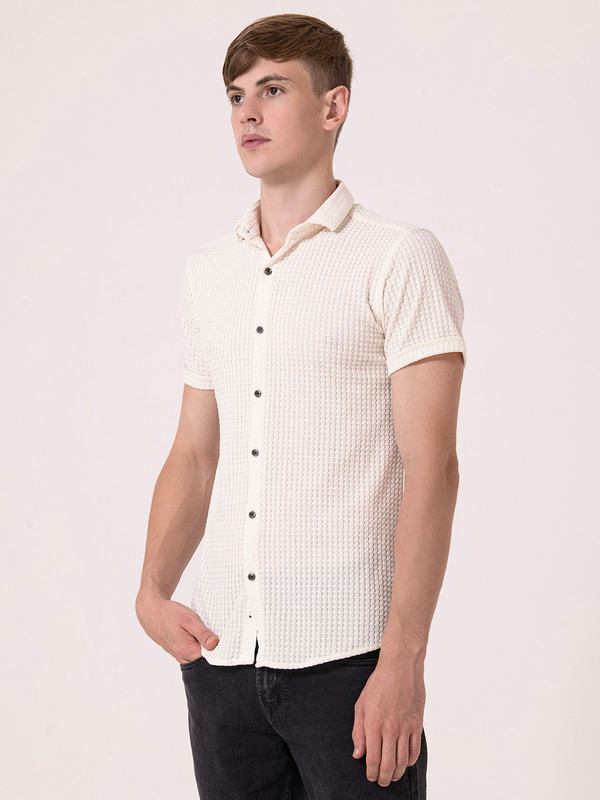 Albion Mens Beige Casual Shirt