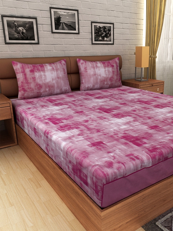 Albion | Albion Multi Color Printed Double Bed Sheets With Pillow Cover 0