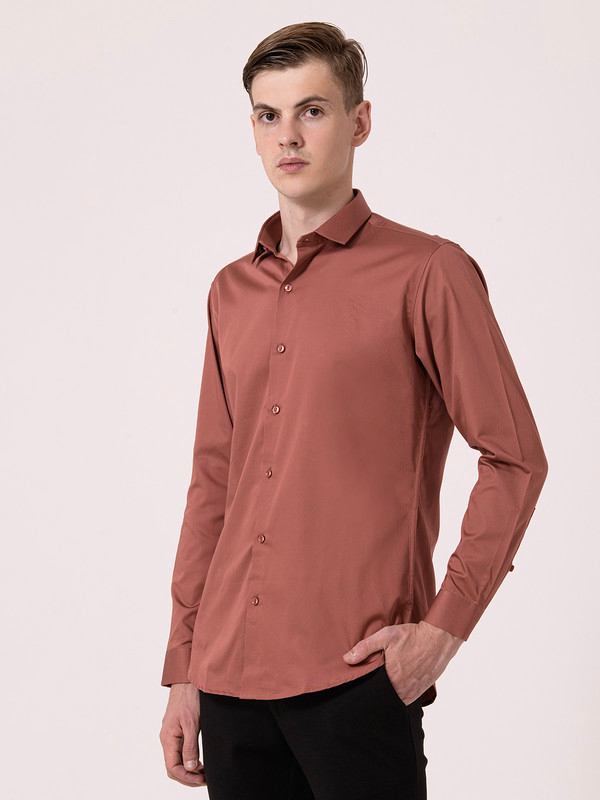 Albion Mens Brown Formal Shirt