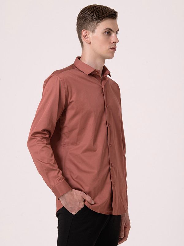 Albion Mens Brown Formal Shirt