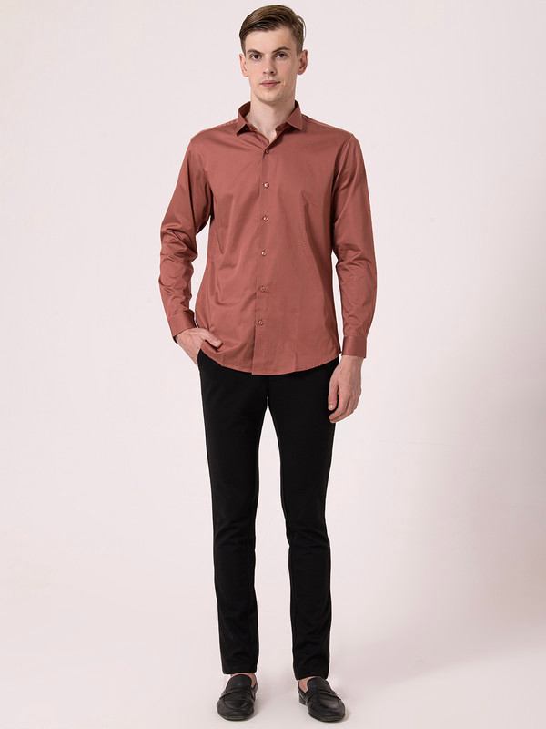 Albion Mens Brown Formal Shirt