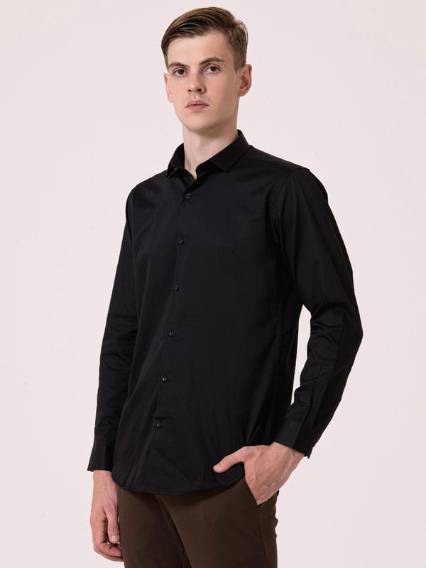 Albion Mens Black Formal Shirt
