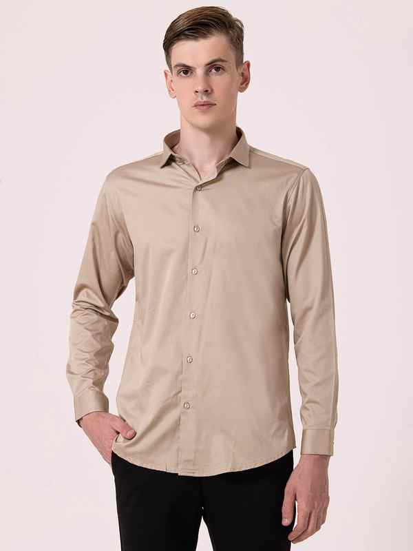 Albion Mens Brown Formal Shirt