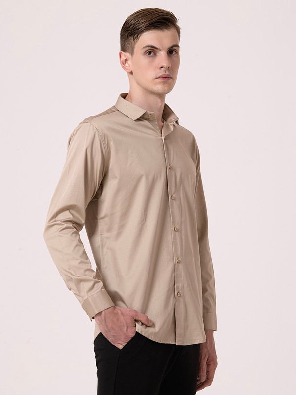Albion Mens Brown Formal Shirt
