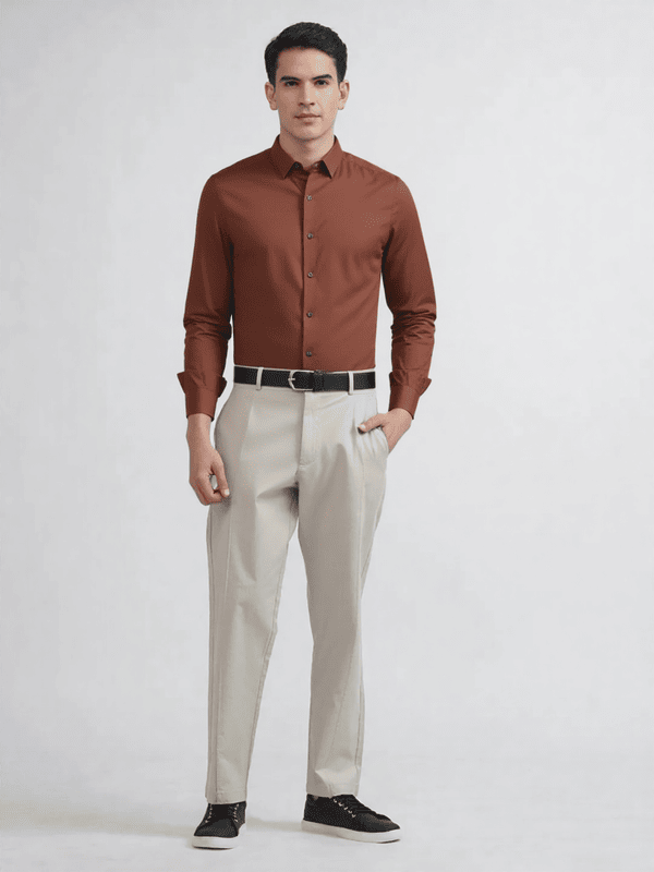 ALBION PREMIUM MENS CASUAL RUST SHIRT