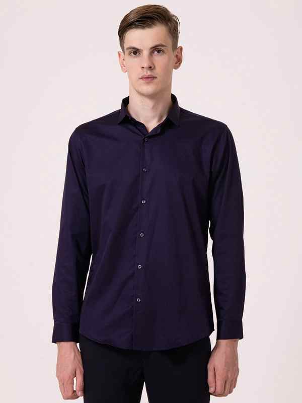 Albion Mens Ink Blue Formal Shirt