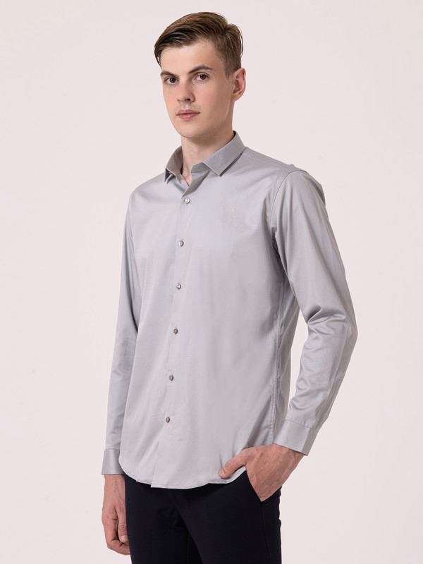 Albion Mens Gray Casual Shirt