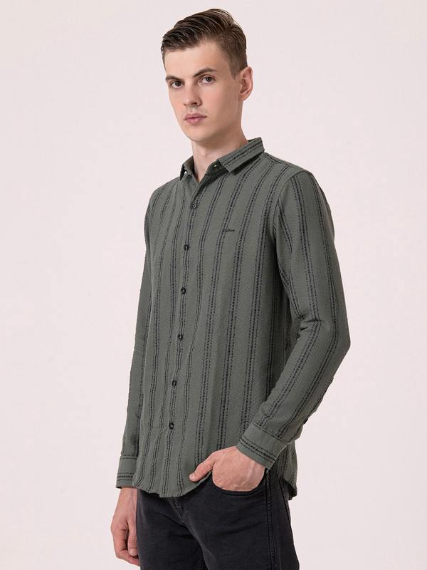 Albion Mens Green Casual Shirt