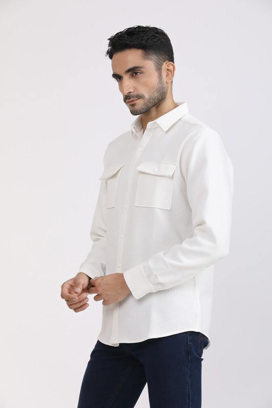 Albion Mens Primume White Casual Shirt