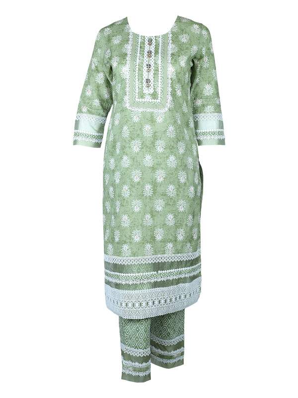 Albion Ladies Prettyone Green Kurti Set