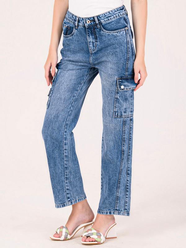 Albion Women Light Blue Smart Straight Jeans