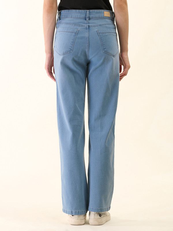 Albion Women Superior Mid Blue Straight Fit Jeans