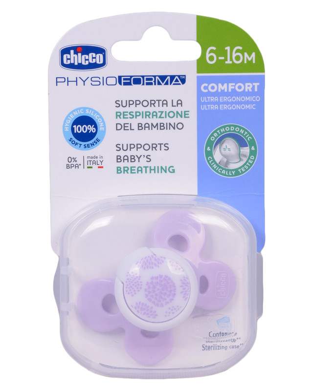 KIDS NIPPLE CHICCO SOOTHER COMFORT PINK SIL 6-16M 1PC