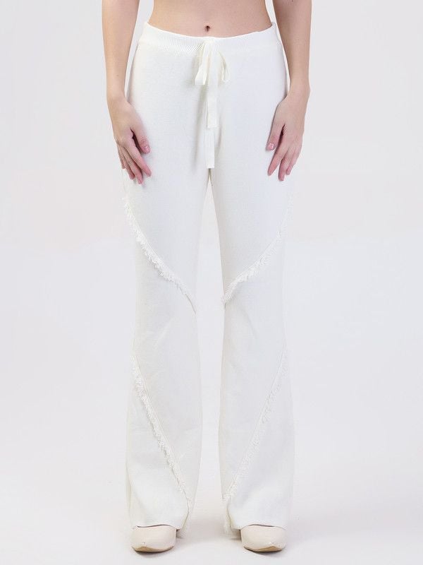 ALBION SMART LADIES CREAM WOOLEN PALAZZO