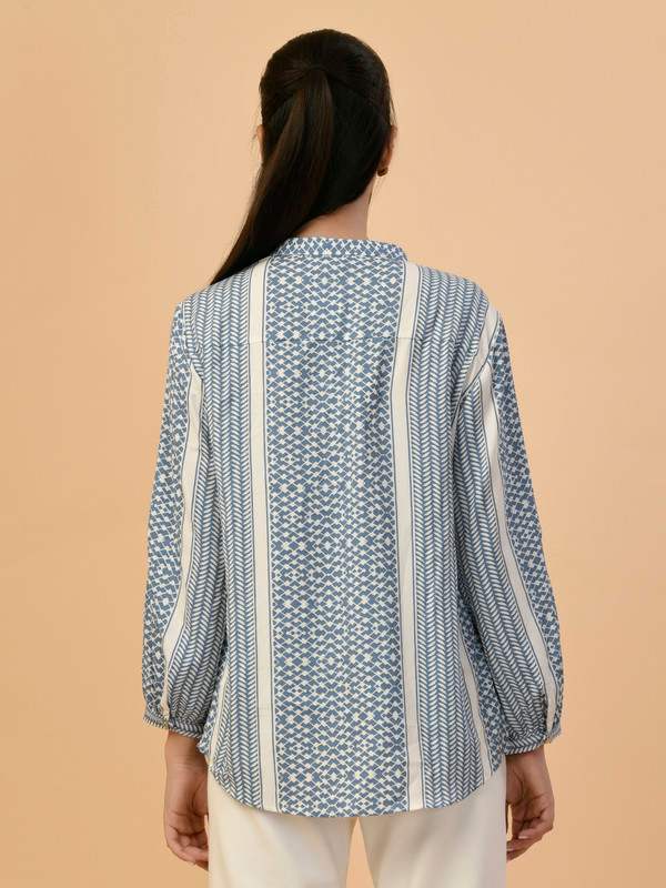 ALBION PREMIUM LADIES INK.BLUE BLOUSON TOP