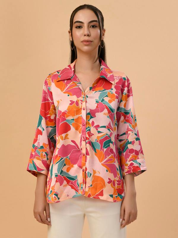 ALBION PREMIUM LADIES MAGENTA CASUAL SHIRT