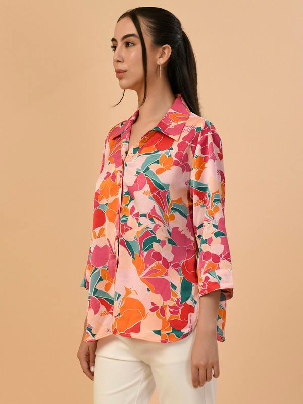 ALBION PREMIUM LADIES MAGENTA CASUAL SHIRT