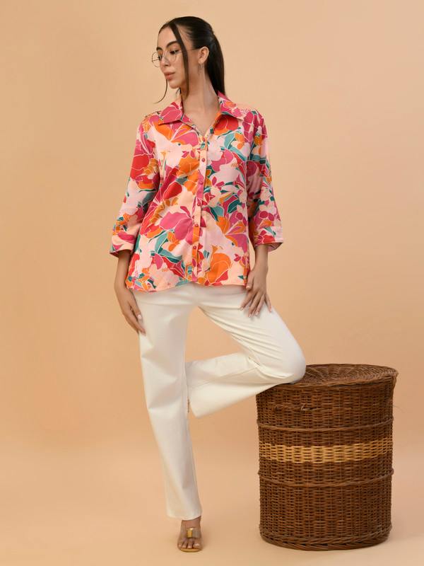 ALBION PREMIUM LADIES MAGENTA CASUAL SHIRT