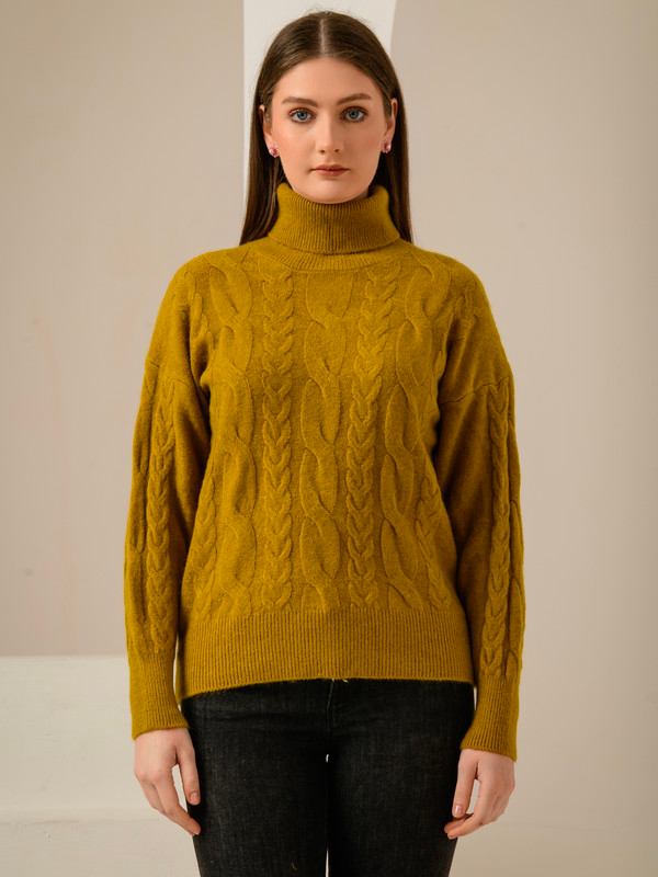 ALBION SMART MUSTARD LADIES WINTER TOP (WOOLEN)