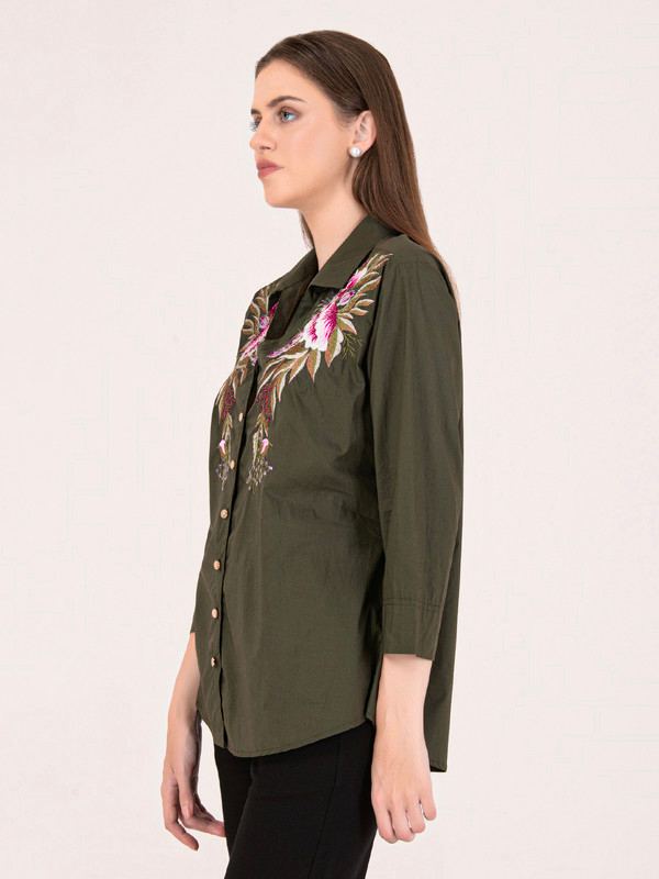 Albion Women D.Olive Smart Shirt