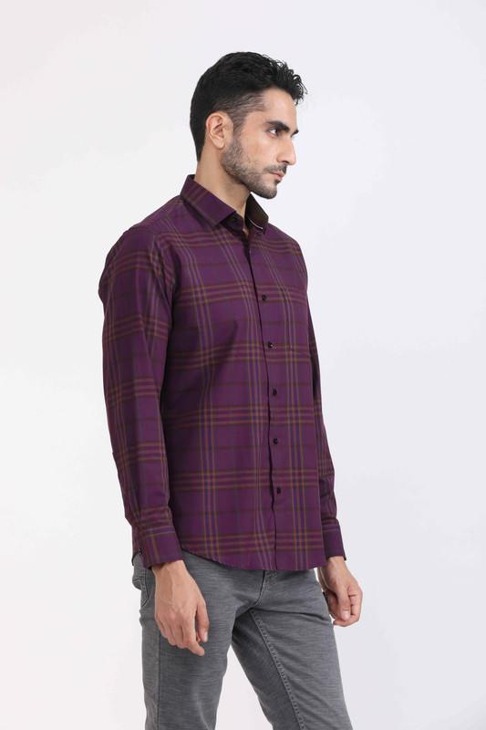 Albion Mens Premium Purple Casual Shirt