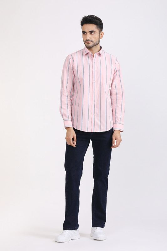 Albion Mens Premiume Baby Pink Casual Shirt