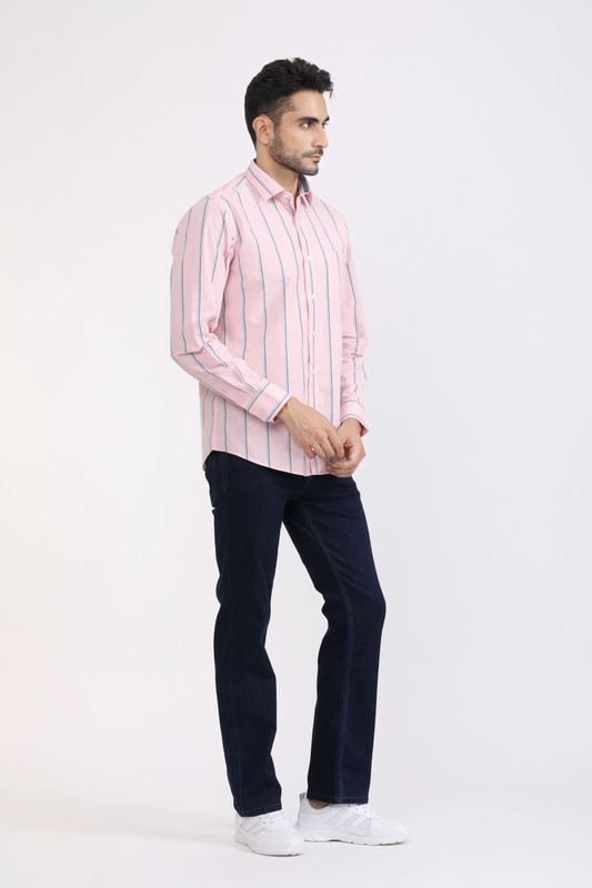 Albion Mens Premiume Baby Pink Casual Shirt
